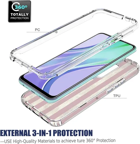 Miniatura 3 de Funda para Galaxy S9, Samsung S9 SM-G960U con protector de pantalla de vidrio templado, cuerpo completo, bonito diseño floral, a prueba de golpes