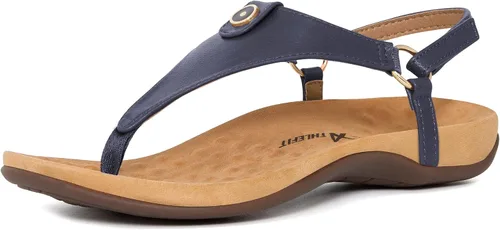 Miniatura 8 de Athlefit - Sandalias cómodas para mujer con correa en T, con correa trasera, ortopédica, sandalias con soporte ortopédico para el arco del pie