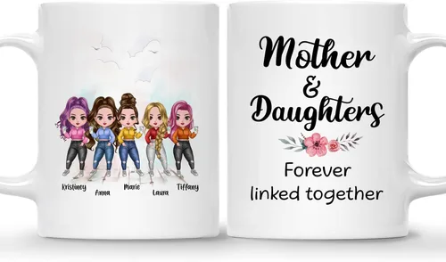 Miniatura 11 de Gossby Taza personalizada para madre y 1 hija, como madre como hija, regalos para madre, mejores tazas de café para madre, taza personalizada