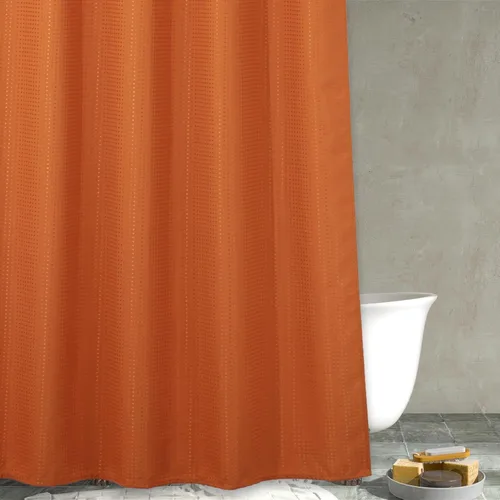 Miniatura 18 de Cortina de ducha negra con tejido de gofre: cortinas de ducha de tela texturizada resistente para baño, repelente al agua, 256 GSM, cortina de baño