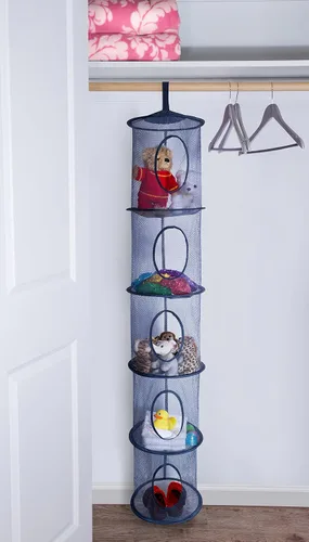 Miniatura 6 de Organizador de almacenamiento de 5 niveles de 12 x 59 pulgadas, cuélguelo en la recámara de sus hijos o en el armario para una divertida