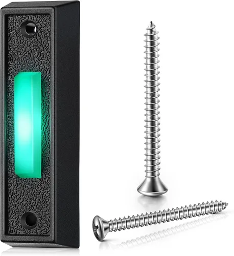 Miniatura 7 de Saillong Botón de timbre con iluminación LED con cable, botones de timbre de repuesto para puerta de garaje, botón de montaje en pared, interruptor
