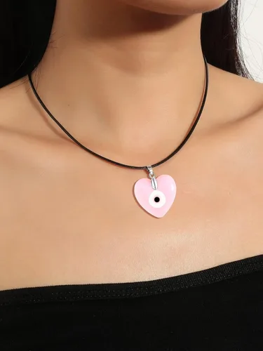 Miniatura 4 de Long tiantian - Collar de ojo turco de vidrio para el mal de ojo, con cuerda de cuero para mujeres y hombres, protege la suerte, color azul