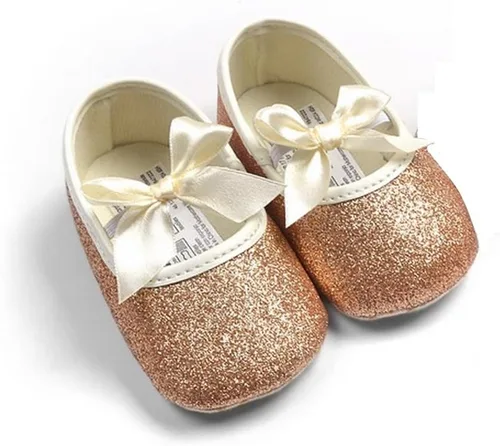 Miniatura 116 de RVROVIC Mocasines de princesa para bebé, zapatos brillantes de Mary Jane, zapatos de cuna de suela suave y ligera de primera calidad, zapatos