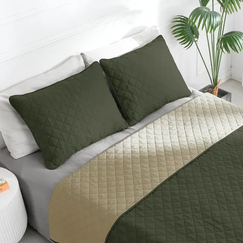 Miniatura 2 de Easy-Going - Juego de colcha reversible con 2 fundas de almohada, tamaño matrimonial/queen, colcha suave, resistente al agua y a las manchas