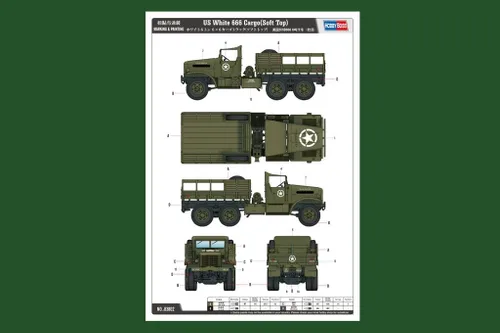 Miniatura 5 de Hobby Boss US White 666 Kit modelo camión de carga (parte superior suave), HY83802