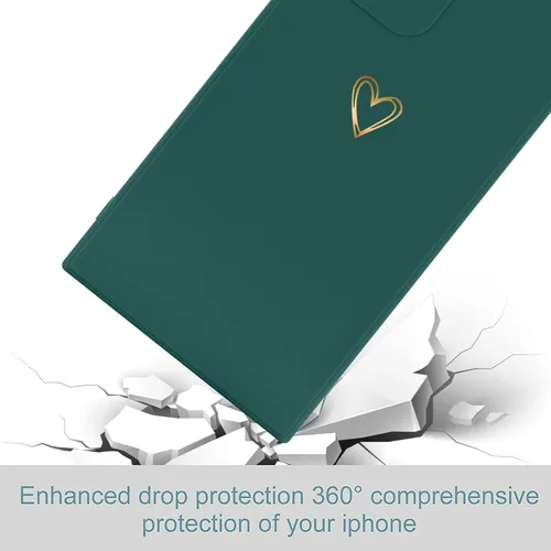 Miniatura 6 de Wirvyuer Funda para Samsung Galaxy S22 Ultra, bonita funda delgada a prueba de golpes con soporte de carga inalámbrica y protección, verde