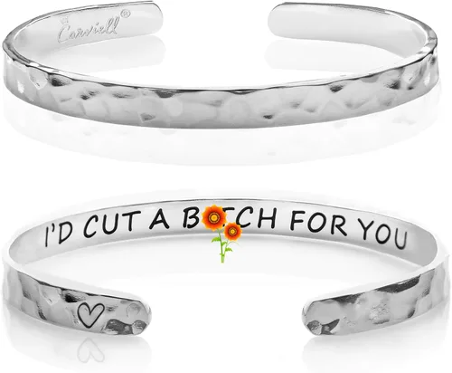 Miniatura 10 de Carviell Pulseras grabadas para mujer, inspiradoras, amistad, amor, mamá, hija, hermana, cristiana, graduación, conmemoración y regalos de boda, más