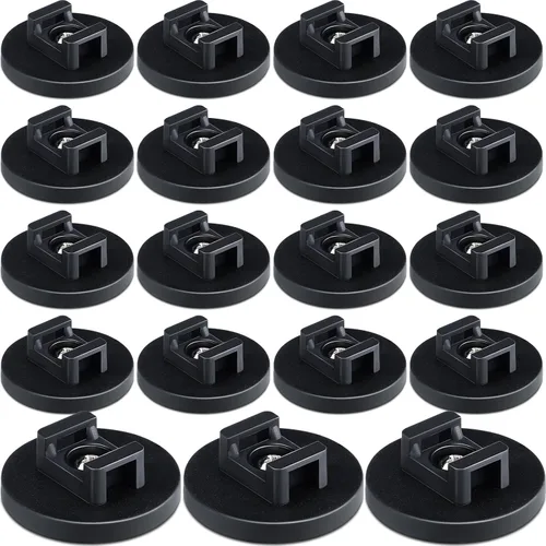 Miniatura 18 de Yookeer 15 piezas de base magnética de montaje de brida con cremallera, clips magnéticos negros para cables, base de gestión de bridas de cables