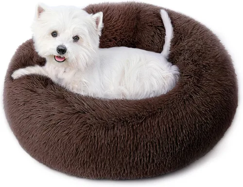 Miniatura 12 de Cama calmante para perros y gatos para gatos de interior, tamaño mediano, lavable, antideslizante, contra la ansiedad, camas tipo dona para perros