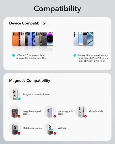Miniatura 5 de ESR para Cargador de Coche MagSafe de 15W, Cargador de Coche MagSafe, Soporte Magnético Inalámbrico para Ventiscacha/Salpicadero para iPhone