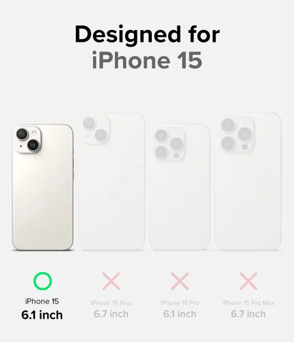 Miniatura 2 de Ringke Onyx - Funda para iPhone 15 Case, [Se Siente Bien en la Mano] resistente al aceite y a la suciedad, cubiertas individuales para lentes