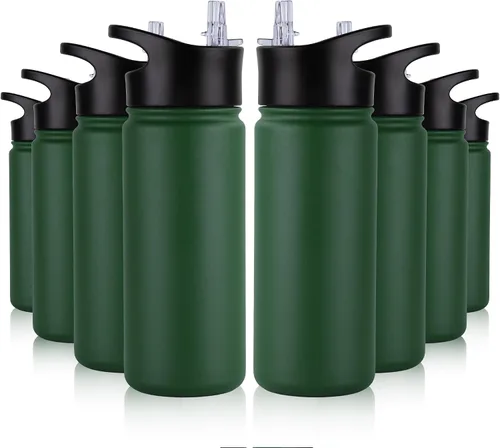 Miniatura 62 de Botella de agua aislada de 64 onzas con tapas de pajita y boquilla, jarra de agua de acero inoxidable de medio galón con mango de paracord, vacío