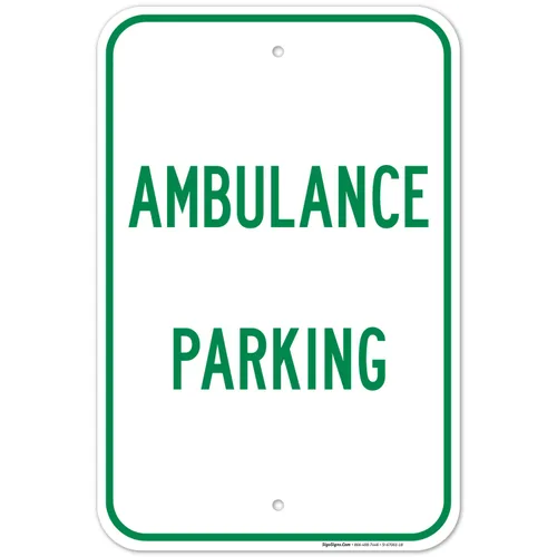 Miniatura 16 de Señal de estacionamiento de ambulancia, 10 x 14 pulgadas, aluminio 040 libre de óxido, resistente a la decoloración, fabricado en Estados Unidos