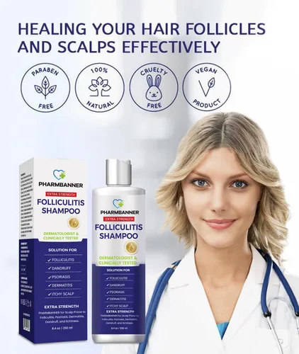 Miniatura 5 de PHARMBANNER Champú antifúngico para el cuero cabelludo seco y con picazón, apoya la salud del cuero cabelludo, ayuda con la foliculitis