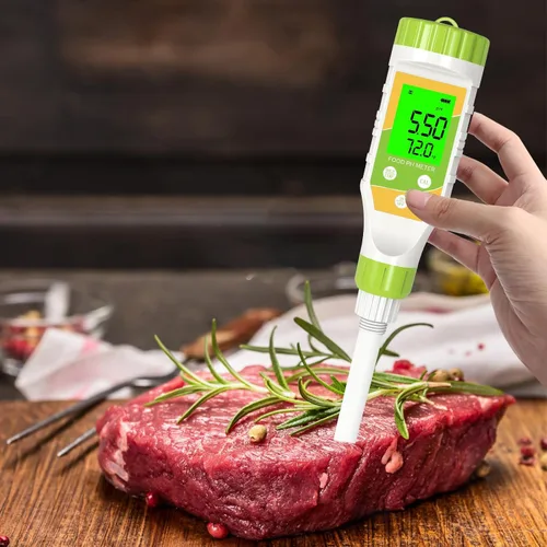 Miniatura 5 de Medidor de pH digital para alimentos Salsa picante Conservas de pH de alimentos Probador de pH de alimentos 0.01 Resolución de alta precisión