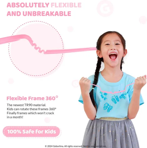Miniatura 3 de Lentes de marco flexible para niños pequeños, lentes irrompibles para niños de 1 a 3 años, lentes graduados flexibles, marcos de anteojos para niños
