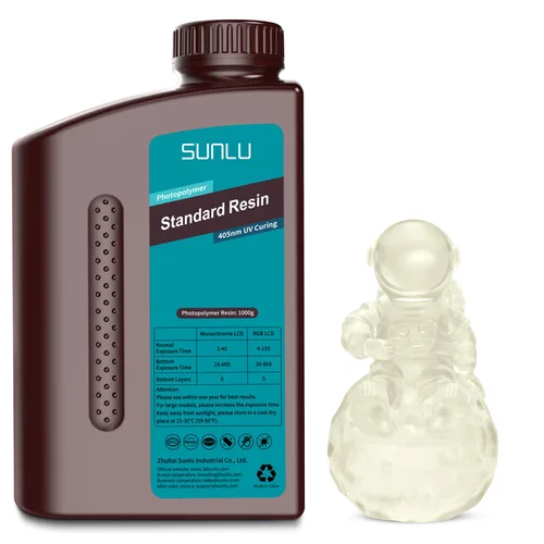 Miniatura 38 de SUNLU Resina para impresora 3D, 1kg de curado rápido, resina estándar 3D para impresoras 3D LCD DLP SLA, curado UV de 395-405nm, resina líquida