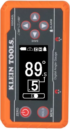Miniatura 11 de Klein Tools 935DAGL Buscador de Ángulos de Nivel Digital con Ángulos Programables, Mide 0-90 y 0-180 Grados o Rangos de Ojo de Buey de Doble Eje