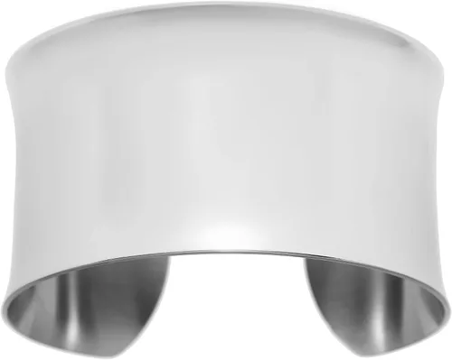 Miniatura 6 de Lavari Jewelers Brazalete de acero inoxidable de 15 pulgadas de ancho para mujer 675 pulgadas de largo con chapado iónico o acabado satinado Metal