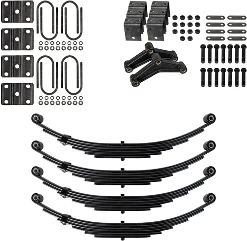 Miniatura 6 de The Trailer Parts Outlet - Kit de suspensión de resorte de doble ojal de 3 hojas para remolque y suspensión de eje único para tubo de 1 3/4" - ejes