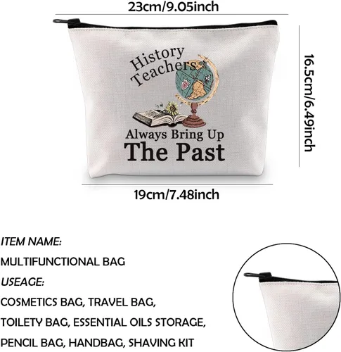 Miniatura 2 de WCGXKO Historia Profesor Regalo Historiador Regalo Historia Maestros Siempre Traer El Pasado Cremallera Bolsa Bolsa De Maquillaje