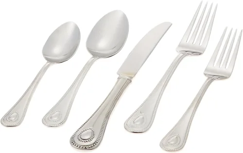 Miniatura 3 de Juego de Cubiertos Lenox para 12, Juego de Cubiertos French Perle de 65 Piezas con Utensilios para Servir, Servicio para 12, Elegantes Utensilios