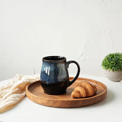 Miniatura 4 de Bosmarlin Taza de café de cerámica extragrande, 25 onzas, apta para lavavajillas y microondas, taza de té grande de gran tamaño, esmalte reactivo