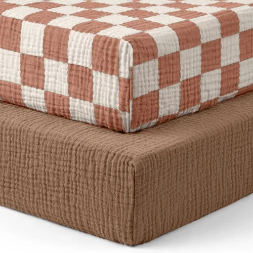 Miniatura 22 de Blissful Diary Sábanas de moisés de muselina para bebés, niñas y niños, de algodón suave bohemio, ajustadas para colchón rectangular ovalado de Sol