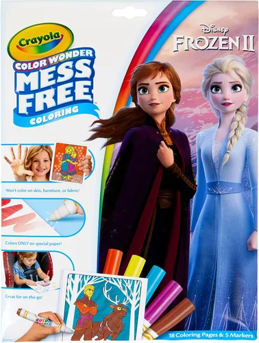 Crayola Frozen Color Wonder Juego de Colorear, 18 páginas para colorear sin desorden para niños pequeños, juguetes para niños, regalos para niños