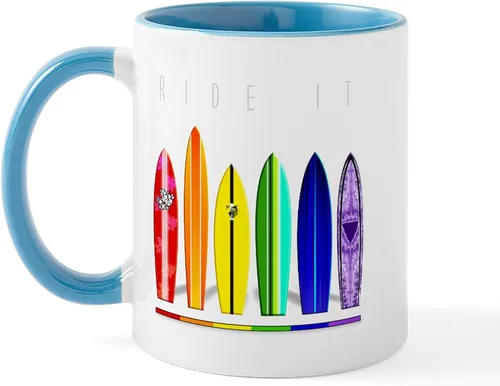 Miniatura 42 de CafePress Jake's Rainbow Shark - Taza de café de cerámica (11 oz)