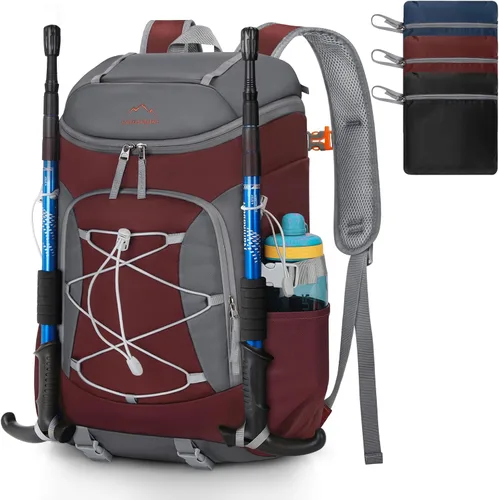 Miniatura 11 de RAINSMORE Mochila de senderismo plegable para mujeres y hombres, mochila de camping plegable de 40 litros, impermeable, bolsa de senderismo ligera