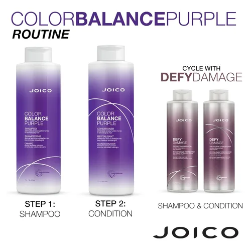 Miniatura 8 de Joico Color Balance - Juego de champú y acondicionador morado, elimina los tonos cobrizos y amarillos, para cabello rubio o gris frío