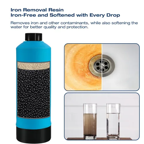 Miniatura 4 de H&G Lifestyles Sistema de filtro de agua para toda la casa, filtro de agua de hierro y manganeso para agua de pozo y agua de la ciudad, reduce