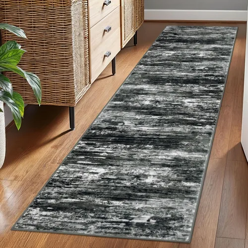 Miniatura 94 de KOZYFLY – Alfombra de pasillo moderna y lavable de diseño abstracto verde, 2 x 5 pies, antideslizante, suave y de pelo corto, ideal para cocina
