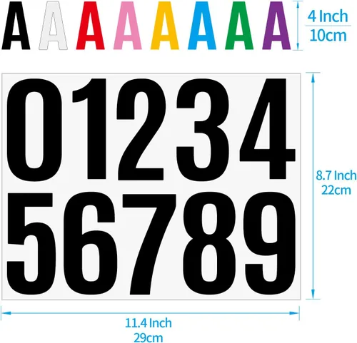 Miniatura 5 de 810 piezas de 10 hojas de calcomanías de vinilo para letras, calcomanías autoadhesivas para buzón, letreros, ventanas, puertas, automóviles
