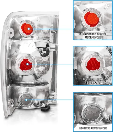 Miniatura 5 de AmeriLite Juego de luces traseras de freno negras de repuesto para Ford Ranger 1998-2000 solamente - lado del pasajero y del conductor Negro