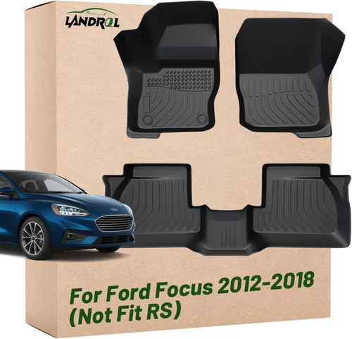 Alfombrillas de Piso para Automóvil de Repuesto para Ford Focus 2012-2018 (No Compatible con Focus RS) Forro de TPE Resistente Ajuste Personalizado