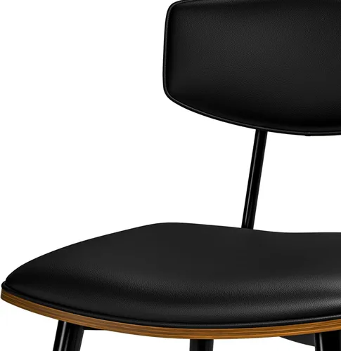 Miniatura 7 de SIMPLIHOME Mavis - Juego de 2 sillas de comedor con marco de hierro moderno de mediados de siglo y sillas de cocina de piel sintética vegana en Negro