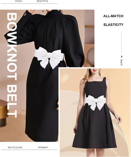 Miniatura 25 de TeeYee Lindo cinturón elástico ancho para mujer, cinturón de lazo elástico para fiesta de Navidad, vestidos casuales a juego para mujer