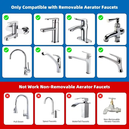 Miniatura 5 de Kit de adaptador de grifo de latón iFealClear de 11 piezas, adaptadores de aireador de fregadero de cocina se ajustan a grifos con aireadores