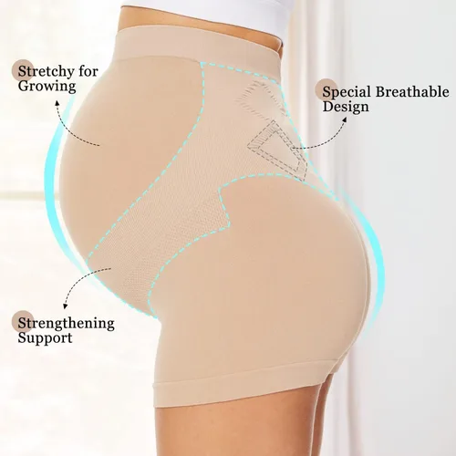 Miniatura 2 de Ropa interior de maternidad sin costuras para mujer, con cintura alta, para apoyo al vientre