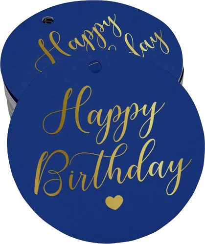 Miniatura 33 de Etiqueta de papel para colgar con texto en inglés «Happy Birthday» (50 unidades)