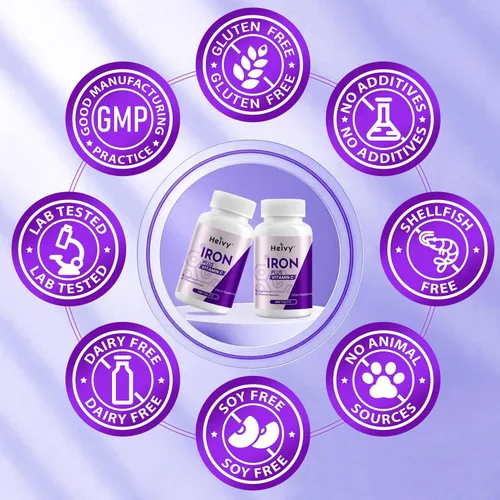 Miniatura 8 de Heivy Suplemento de hierro sulfato ferroso de 325 mg con vitamina C, 240 tabletas veganas (suministro para 8 meses) – 65 mg de hierro elemental