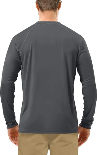 Miniatura 2 de Roadbox Camisas de Protección Solar UV UPF 50+ para Hombres Manga Larga SPF Rash Guard para Pesca Senderismo Natación Correr Paquete de 2 - Gris