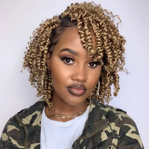 Miniatura 66 de BOHOBABE Cabello de Ganchillo Pre-retorcido Passion Twist de 14 Pulgadas Cabello Corto Ombré Gris Pre-enrollado de Ganchillo Passion Twist para Gris