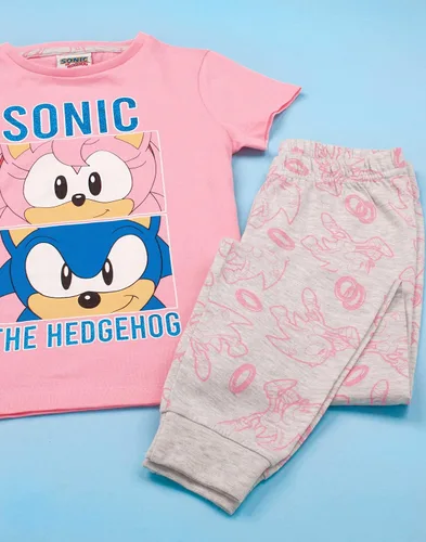 Miniatura 3 de Sonic The Hedgehog Pijama para niñas, color rosa y pijama largo, Rosado