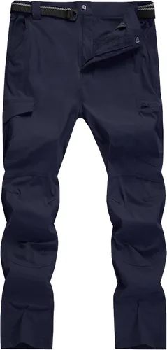Miniatura 2 de WENRONSTA Pantalones cargo de senderismo para hombre, secado rápido, ligeros, impermeables, 6 bolsillos, para exteriores, pesca, montaña