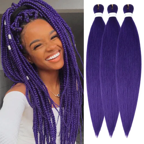 Miniatura 20 de Ubeleco 8 paquetes de cabello trenzado preestirado, 48 pulgadas, cabello trenzado ombré, textura Yaki suave, profesional, sin picazón, ajuste