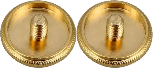 Miniatura 2 de Botón de dedo de trompeta verde dorado Instrumentos musicales diámetro 0.630 in piezas de repuesto paquete de 3
